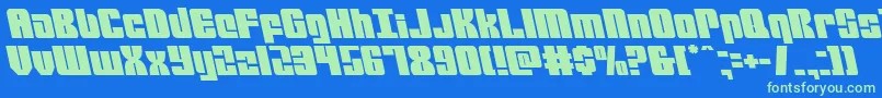 mobileinfantryleft Font – Green Fonts on Blue Background