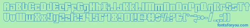 mobileinfantryout Font – Blue Fonts on Green Background