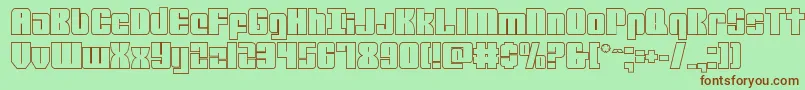 mobileinfantryout Font – Brown Fonts on Green Background