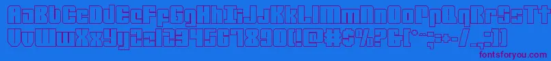 mobileinfantryout Font – Purple Fonts on Blue Background