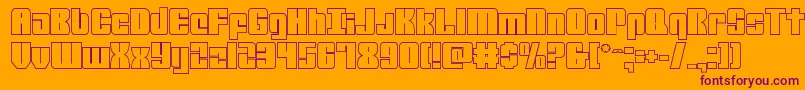 mobileinfantryout Font – Purple Fonts on Orange Background