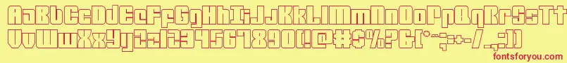 mobileinfantryout Font – Red Fonts on Yellow Background