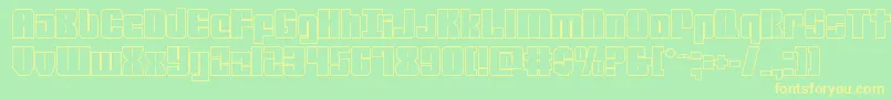 mobileinfantryout Font – Yellow Fonts on Green Background