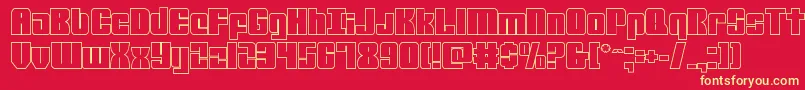 mobileinfantryout Font – Yellow Fonts on Red Background