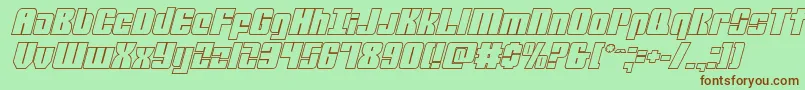 mobileinfantryoutital Font – Brown Fonts on Green Background