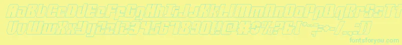 mobileinfantryoutital Font – Green Fonts on Yellow Background