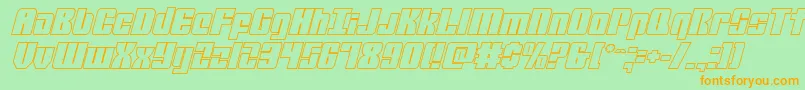 mobileinfantryoutital Font – Orange Fonts on Green Background