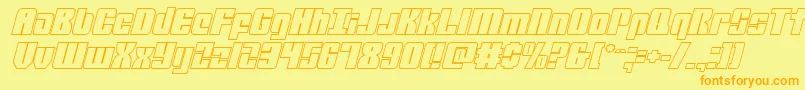 mobileinfantryoutital Font – Orange Fonts on Yellow Background