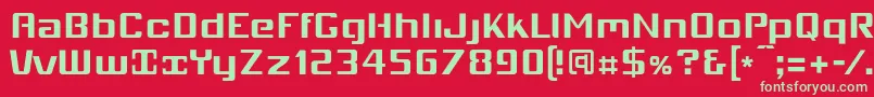 Mobio  -Schriftart – Grüne Schriften auf rotem Hintergrund