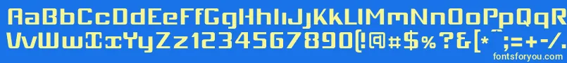 フォントMobio   – 黄色の文字、青い背景