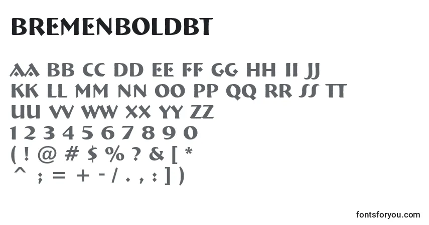 Fuente BremenBoldBt - alfabeto, números, caracteres especiales