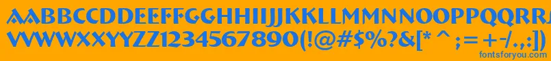 Czcionka BremenBoldBt – niebieskie czcionki na pomarańczowym tle