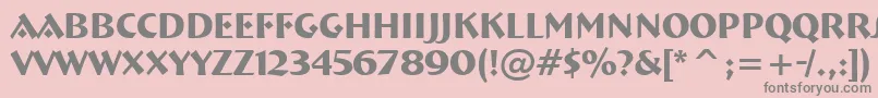 フォントBremenBoldBt – ピンクの背景に灰色の文字