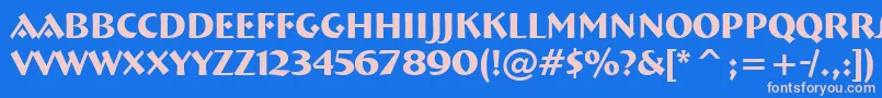 フォントBremenBoldBt – ピンクの文字、青い背景