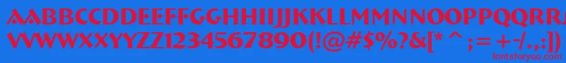 フォントBremenBoldBt – 赤い文字の青い背景