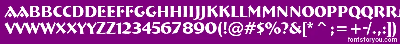 BremenBoldBt-Schriftart – Weiße Schriften auf violettem Hintergrund