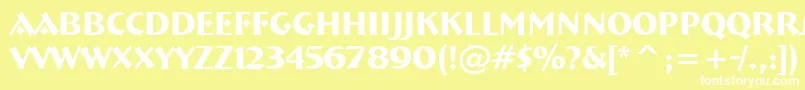 フォントBremenBoldBt – 黄色い背景に白い文字