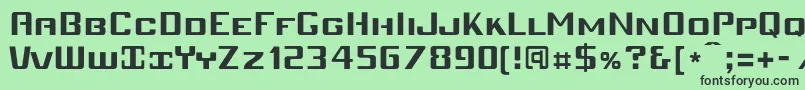 Mobiv  -fontti – mustat fontit vihreällä taustalla
