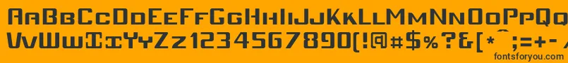 Шрифт Mobiv   – чёрные шрифты на оранжевом фоне
