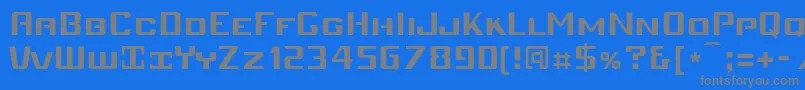 Mobiv  -fontti – harmaat kirjasimet sinisellä taustalla