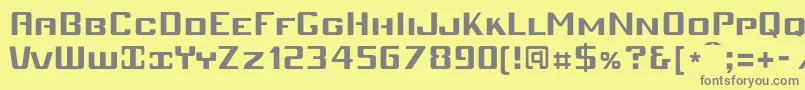フォントMobiv   – 黄色の背景に灰色の文字