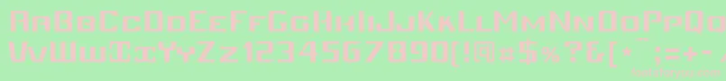 Mobiv  -fontti – vaaleanpunaiset fontit vihreällä taustalla