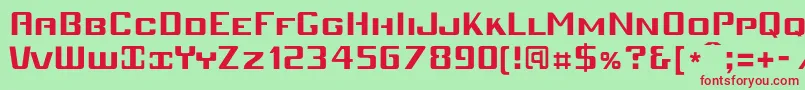 Mobiv  -fontti – punaiset fontit vihreällä taustalla