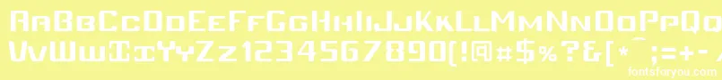 Шрифт Mobiv   – белые шрифты на жёлтом фоне