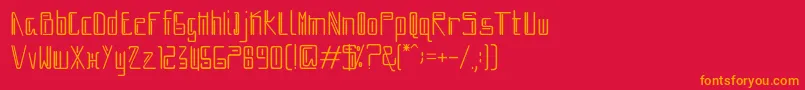 moboto-Schriftart – Orangefarbene Schriften auf rotem Hintergrund