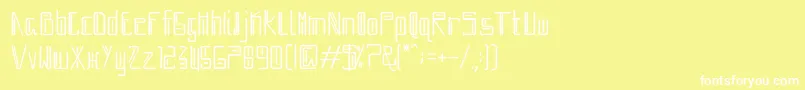 moboto-Schriftart – Weiße Schriften auf gelbem Hintergrund