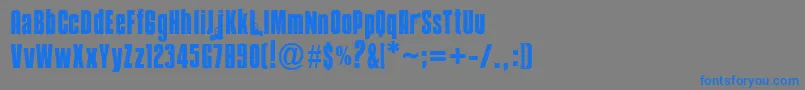 フォントMobsters – 灰色の背景に青い文字