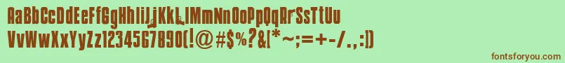 Mobsters Font – Brown Fonts on Green Background