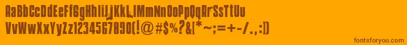 Mobsters Font – Brown Fonts on Orange Background