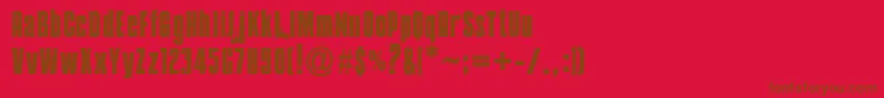 Mobsters-Schriftart – Braune Schriften auf rotem Hintergrund