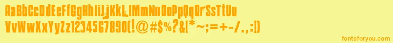 Mobsters Font – Orange Fonts on Yellow Background