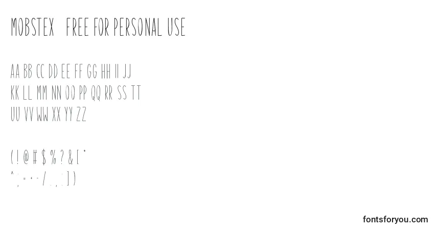 Mobstex   Free For Personal Use (134574)-fontti – aakkoset, numerot, erikoismerkit