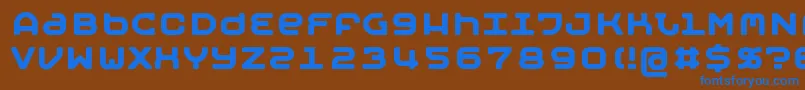 フォントMOBYB    – 茶色の背景に青い文字