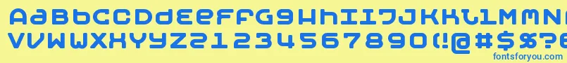 フォントMOBYB    – 青い文字が黄色の背景にあります。