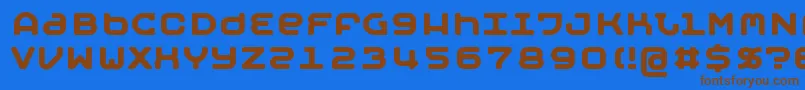 Czcionka MOBYB    – brązowe czcionki na niebieskim tle