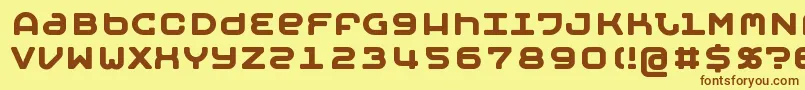 フォントMOBYB    – 茶色の文字が黄色の背景にあります。