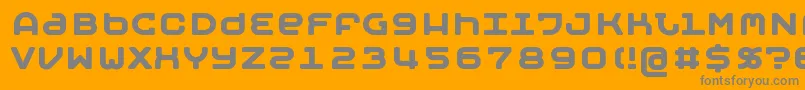 MOBYB   -fontti – harmaat kirjasimet oranssilla taustalla