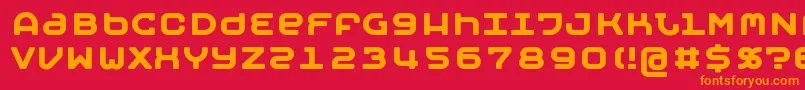 フォントMOBYB    – 赤い背景にオレンジの文字