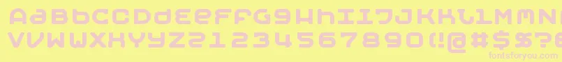 MOBYB   -fontti – vaaleanpunaiset fontit keltaisella taustalla