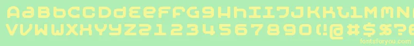 MOBYB   -fontti – keltaiset fontit vihreällä taustalla