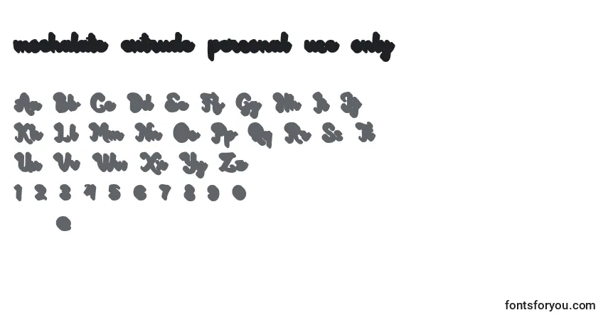 Mochalate extrude personal use only Font – alphabet, numbers, special characters