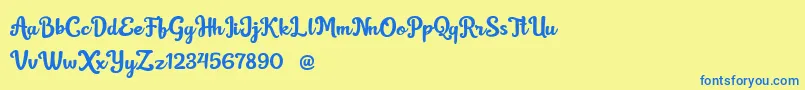 mochalate personal use only Font – Blue Fonts on Yellow Background