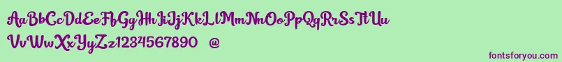 mochalate personal use only Font – Purple Fonts on Green Background