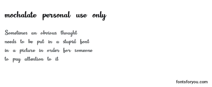 Mochalate personal use only Font