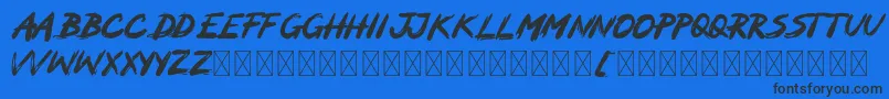 Czcionka MOCKER – czarne czcionki na niebieskim tle
