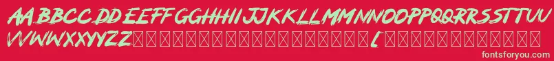 MOCKER Font – Green Fonts on Red Background